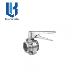 Handle thread butterfly valve