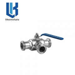 Three way thread ball valve